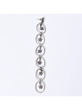 Chrome Hearts Paper Oval Star Drop Single Earrings